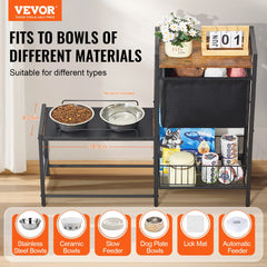 Pet Feeding Station With Storage, Elevated Dog Bowls