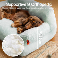 MEWOOFUN Plush Cat Bed For Indoor Cats