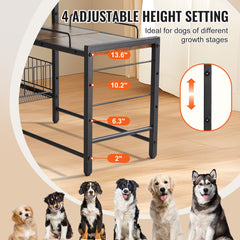 Pet Feeding Station With Storage, Elevated Dog Bowls