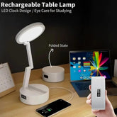 Foldable Book Lamp With LED Clock & Touch Control Night Light