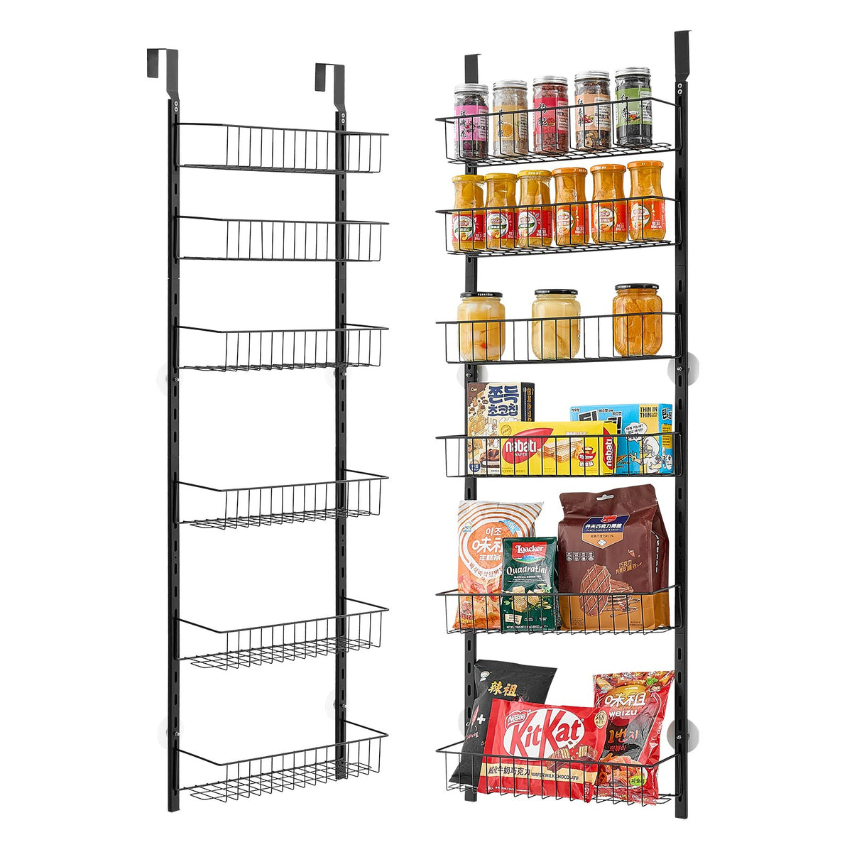 Over The Door Pantry Organizer, 6-Tier Pantry Organization And Storage